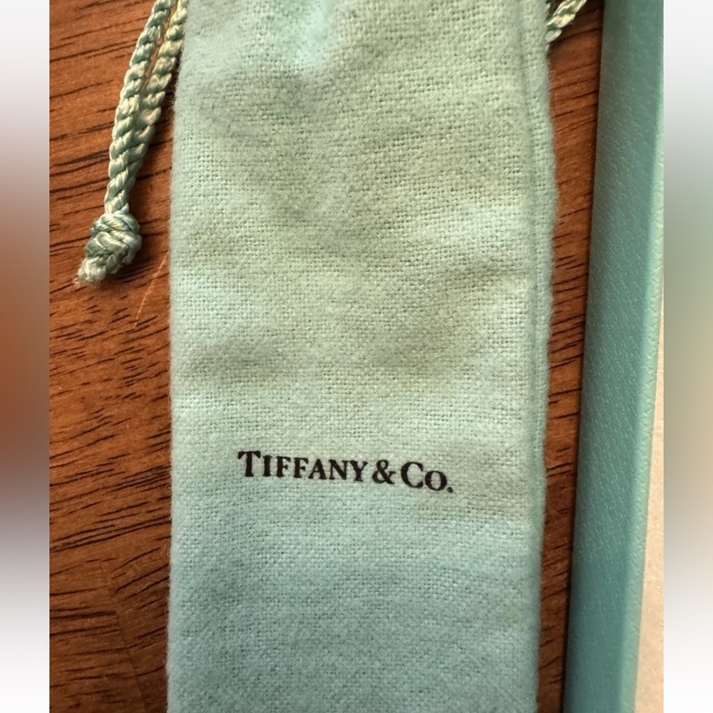 TIFFANY & CO. T Clip Ballpoint Pen Silver / Gold Tone In Original Box Germany - Picture 2 of 8